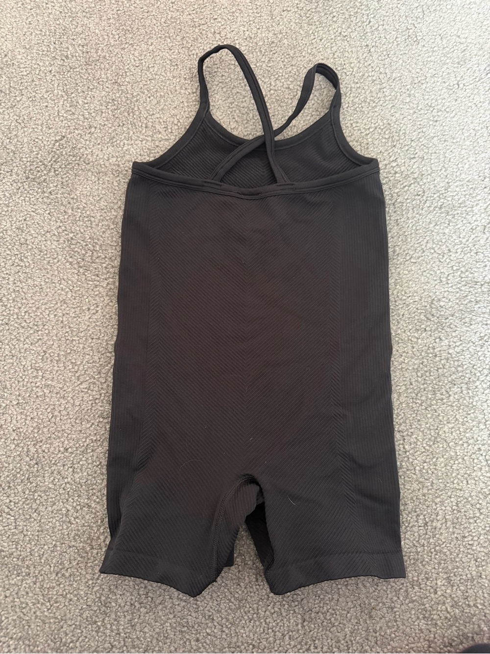 All In Motion Black Ribbed One-Piece Bodysuit